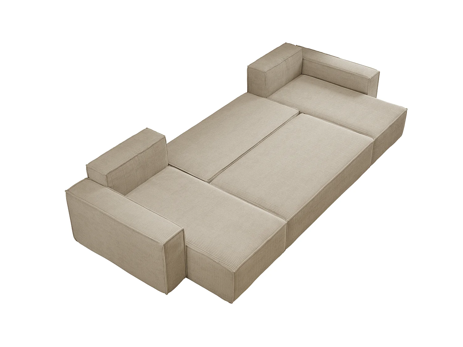 U-vormige hoekbank CARLOS U met slaapfunctie – Beige, groot formaat, slaapfunctie, XXL opbergruimte, universele opstelling links/rechts, gezinscomfort