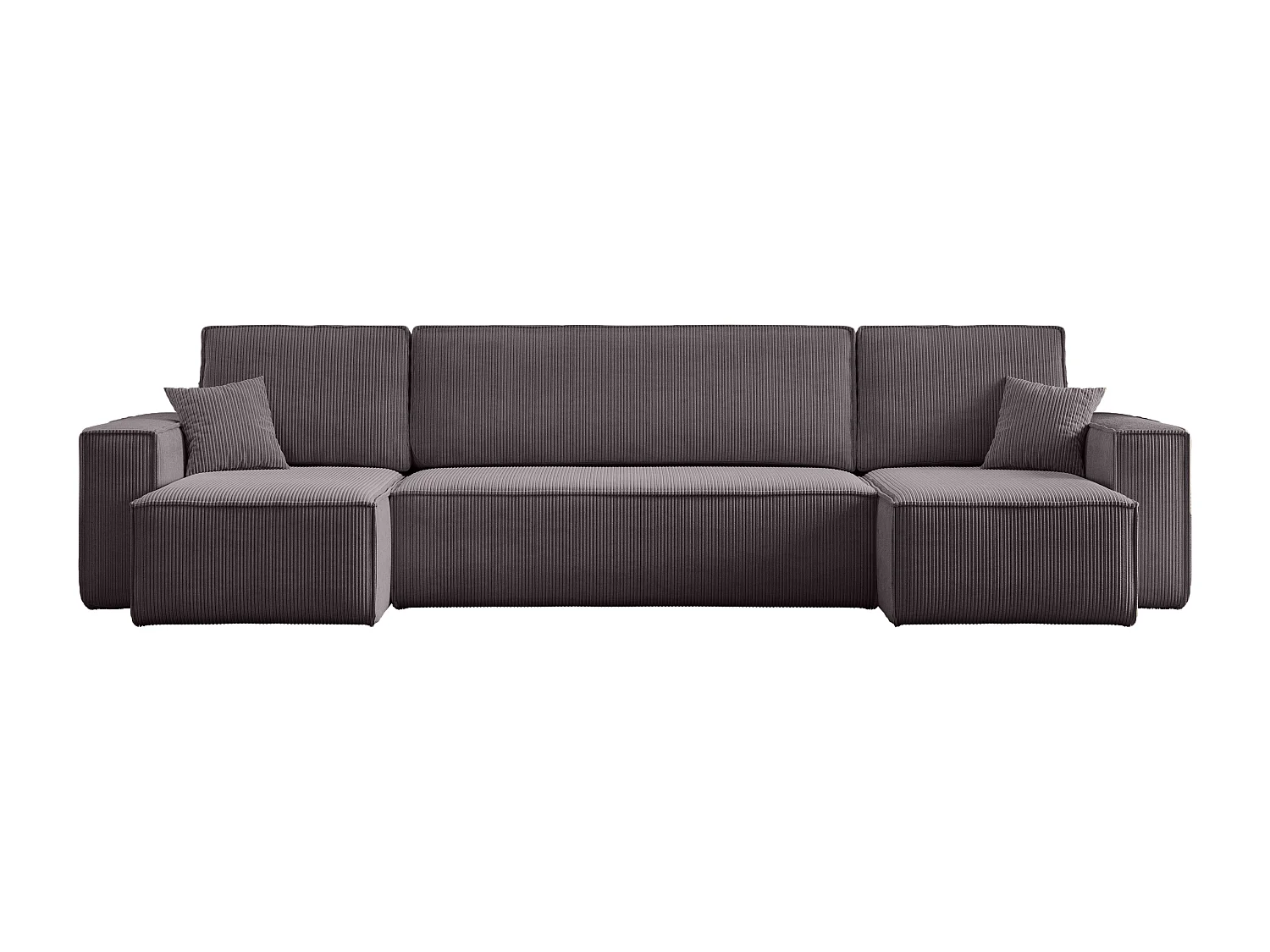 Canapé d’angle en U CARLOS U convertible – Gris, grand format, fonction couchage, coffre de rangement XXL, angle universel gauche/droite, confort familial