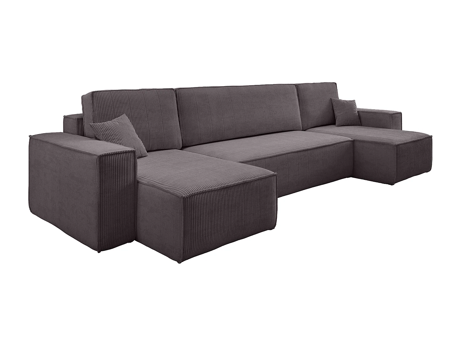 Canapé d’angle en U CARLOS U convertible – Gris, grand format, fonction couchage, coffre de rangement XXL, angle universel gauche/droite, confort familial