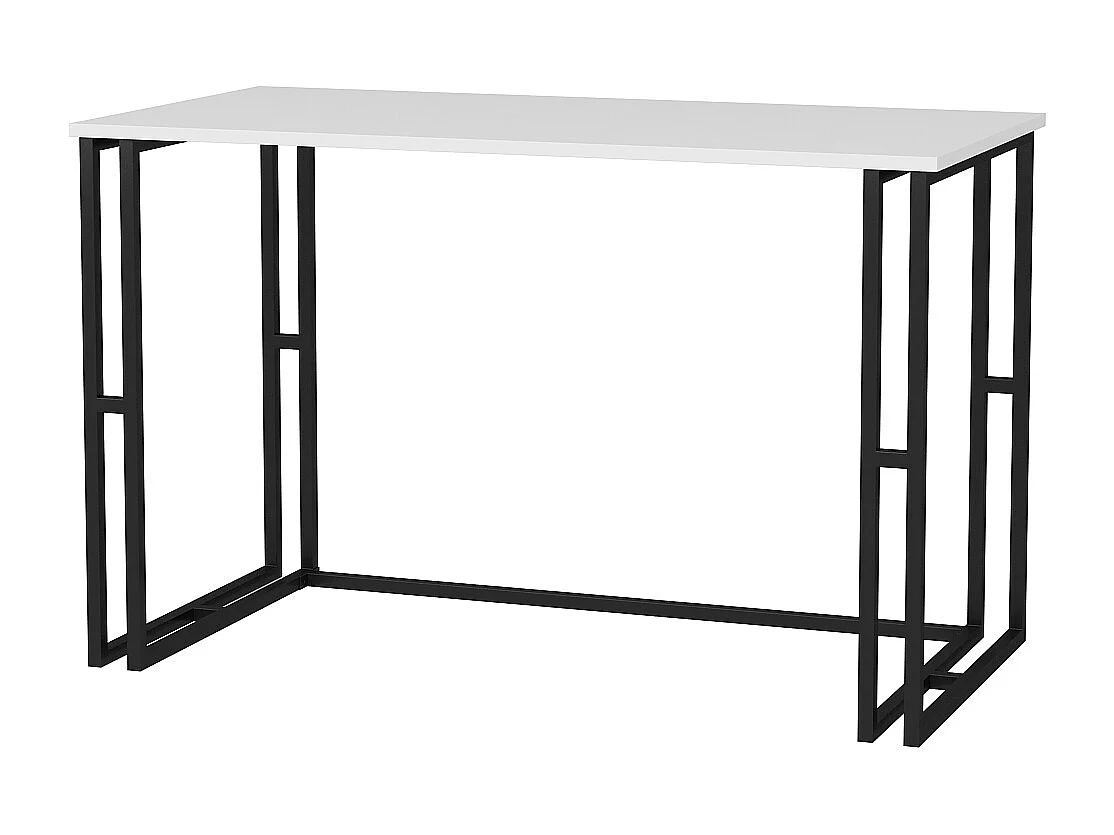 Bureau Kane avec le cadre et pieds en métal 120 x 60 x 75 cm (Blanc et Noir)