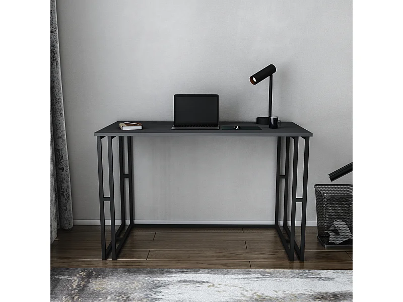 Bureau Kane avec le cadre et pieds en métal 120 x 60 x 75 cm (Noir et Anthracite)