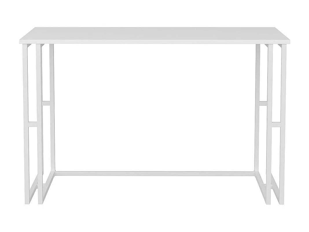 Bureau kane avec le cadre et pieds en métal 120 x 60 x 75 cm (Blanc)