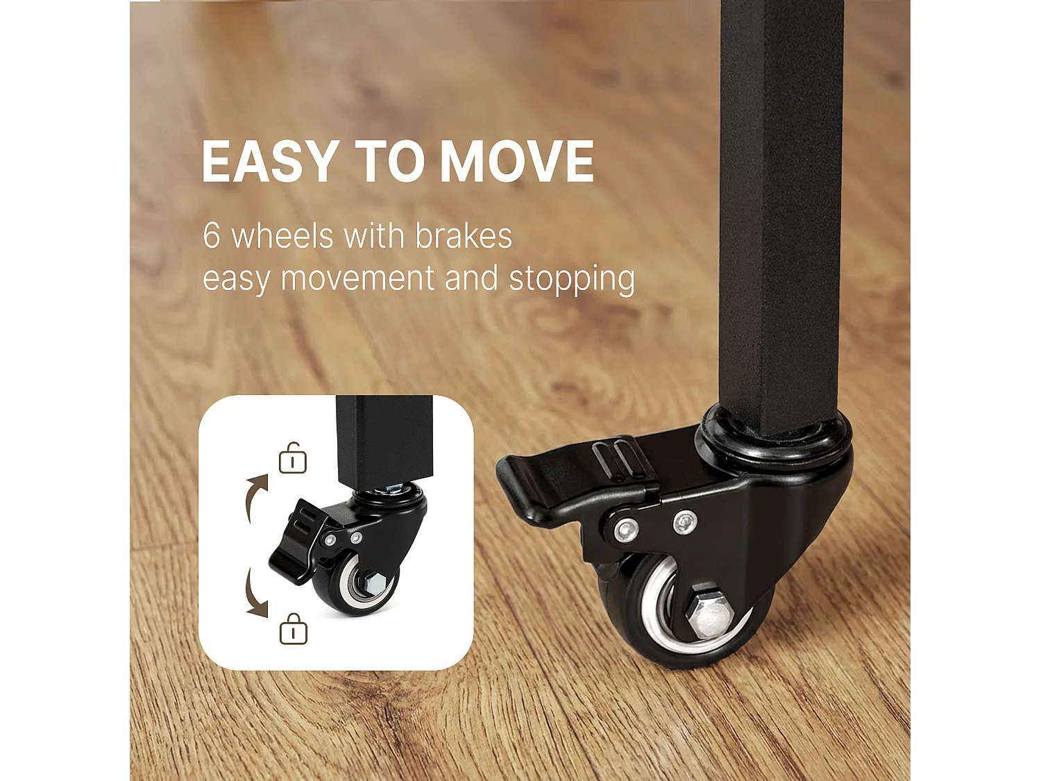 Bealife Table à Manger Mobile et Pliable Naturel foncé 3 en 1 130×80×74, Pliable des Deux Côtés, Gain de Place, Multifonction