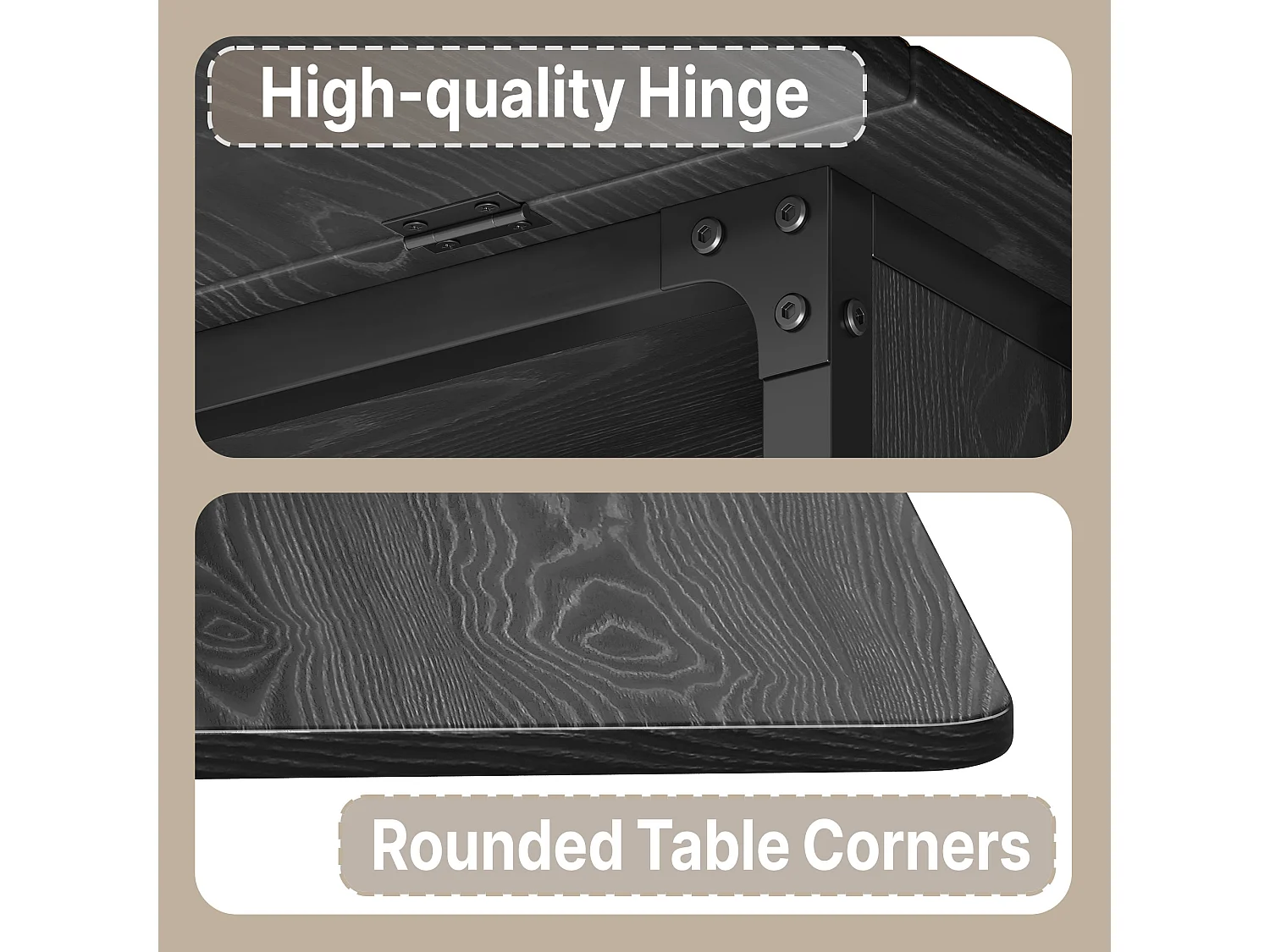 Bealife Table à Manger Mobile et Pliable 3 en 1 Pliable des Deux Côtés 130×80×74cm Gain de Place Multifonction