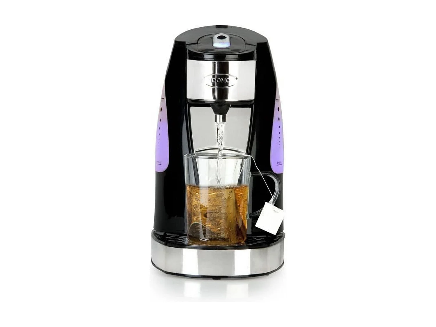 Fontanna z gorącą wodą DOMO DO482WK 1,5L, 3000W, precyzyjne dozowanie w 45s, czarno-stalowa