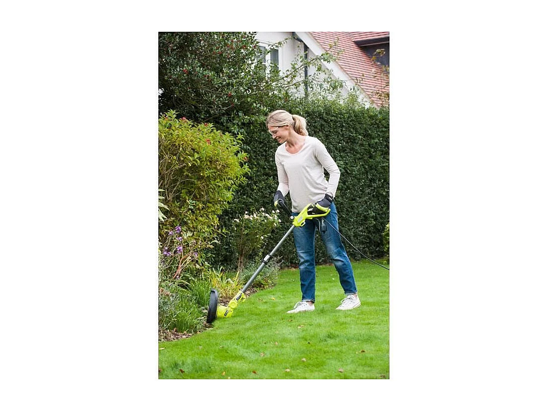 Elektrische grasschaar RYOBI 500W, snijdiameter 27 cm, dubbele draad 2x1,65 mm, draaibare kop, telescopische buis