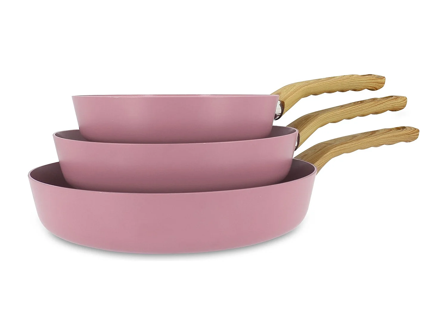 Menastyl - Set 3 Poêles Lilas En Aluminium Compatible Induction 20/24 Et 28cm