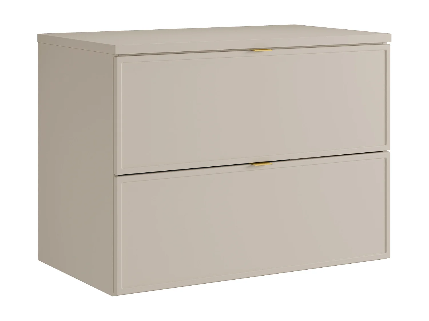 Meuble sous vasque suspendu avec planche - Beige - 80 cm - ONDIL