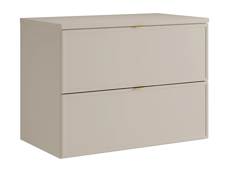 Meuble sous vasque suspendu avec planche - Beige - 80 cm - ONDIL