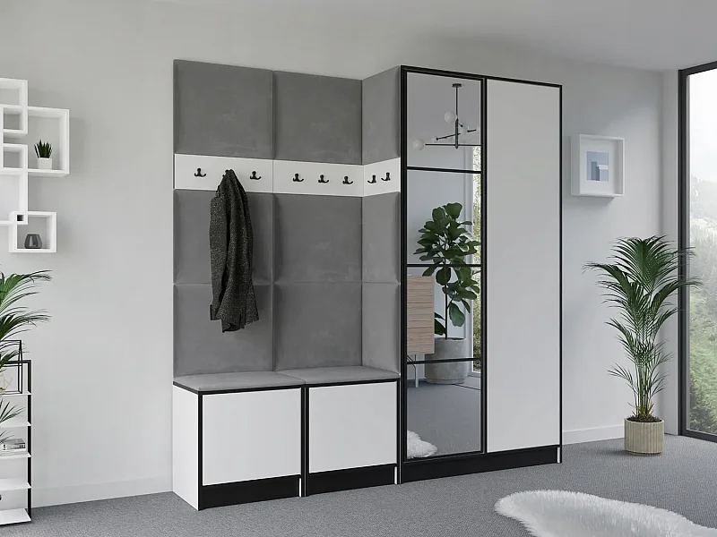 Garderoba EDEN 21 Biały + Szary