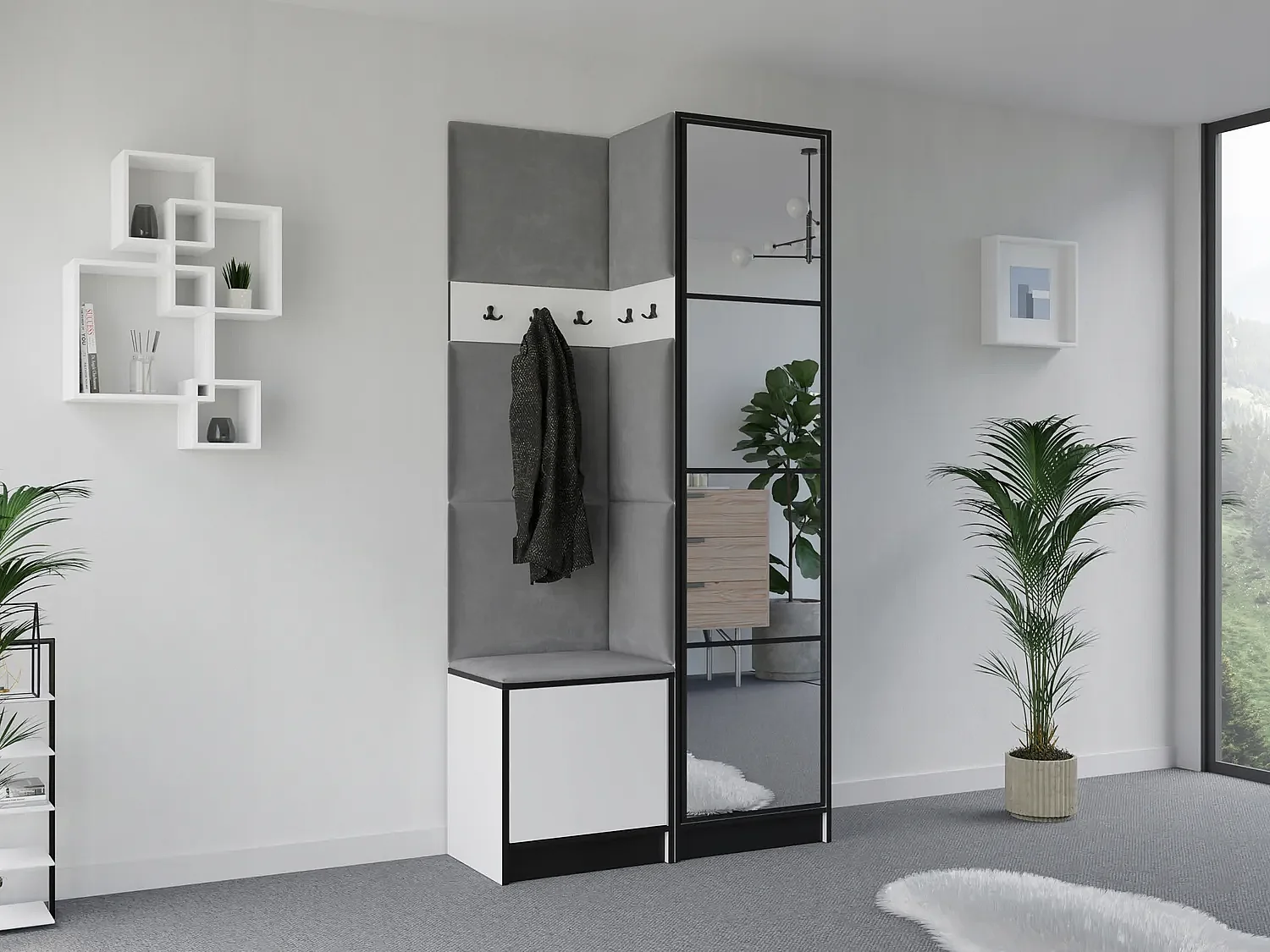 Garderoba EDEN 11 Biały + Szary