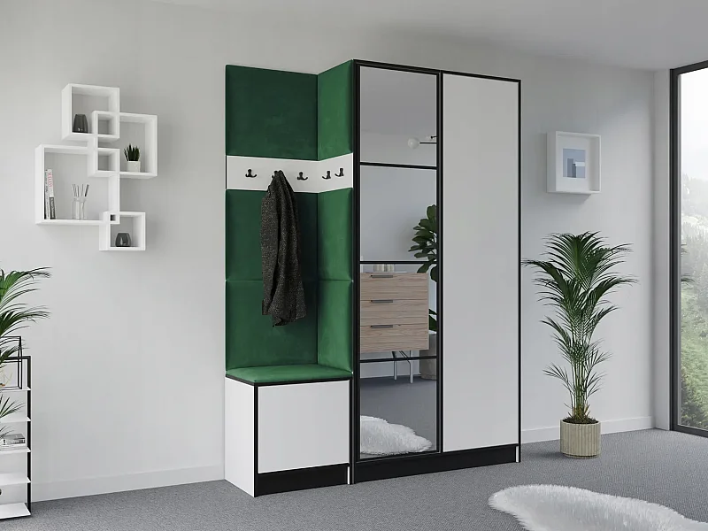 Garderobe EDEN 13 – Weiß + Grün