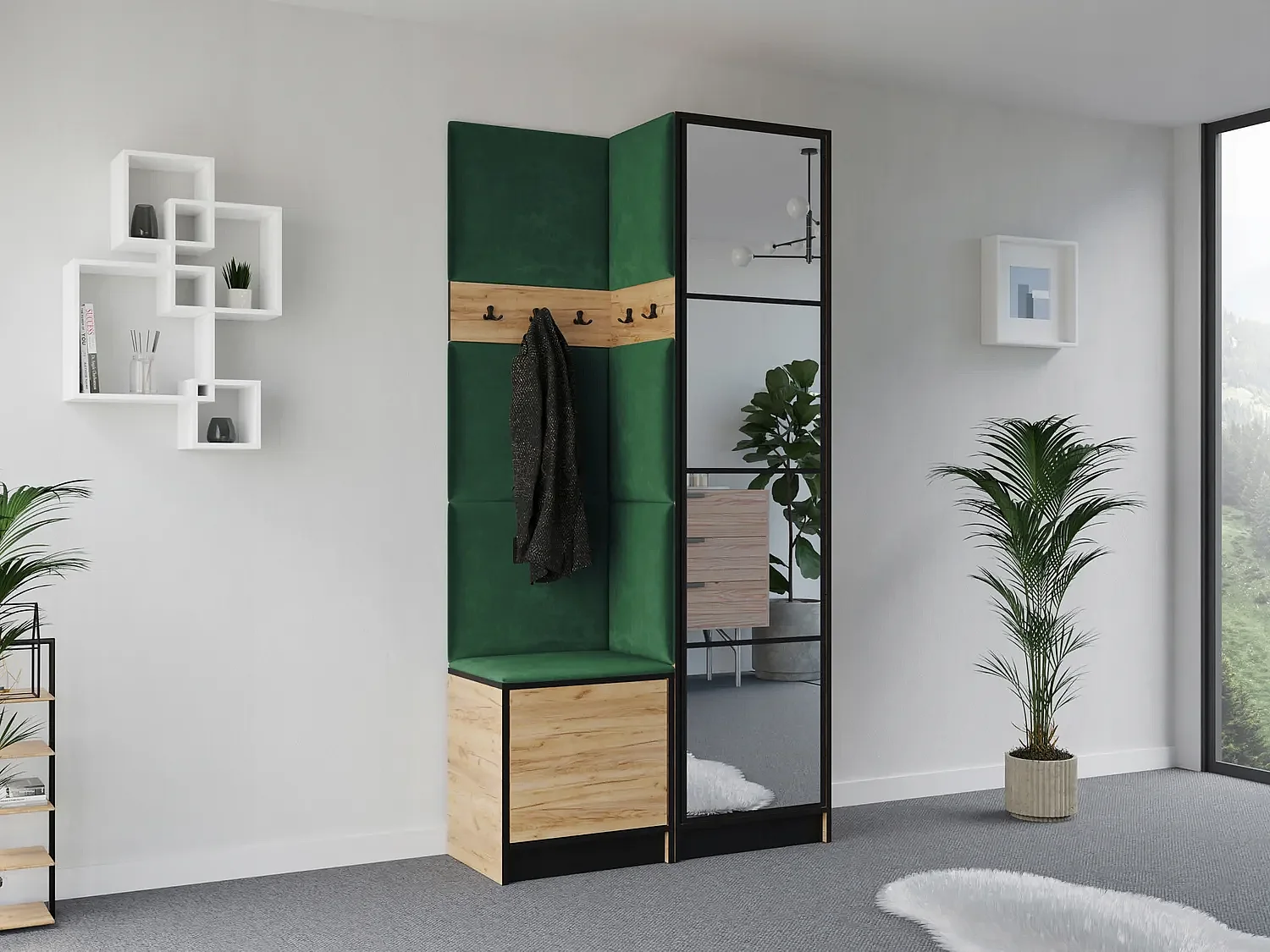 Garderobe EDEN 11 – Weiß + Grün