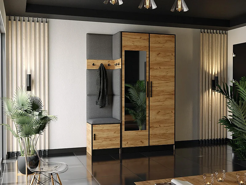 Garderobe ROJ 13 Eiche Craft Gold + Grau