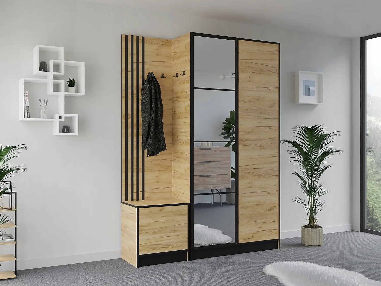 Garderobe EDEN 13 – Eiche Craft Gold