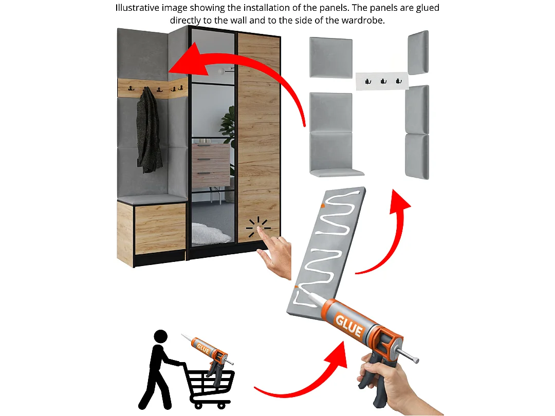 Garderobe EDEN 13 – Eiche Craft Gold + Gelb