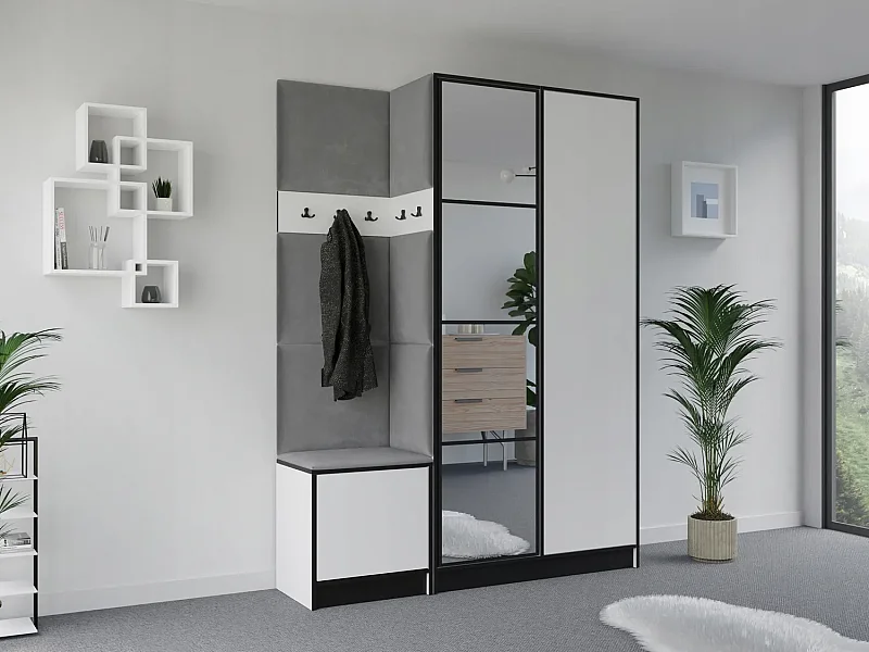 Garderobe EDEN 13 – Weiß + Grau