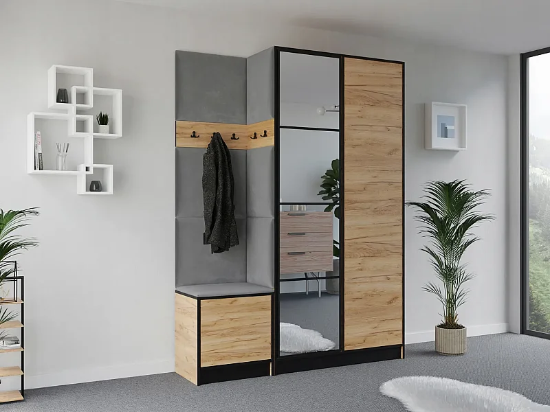 Garderobe EDEN 13 – Eiche Craft Gold + Grau