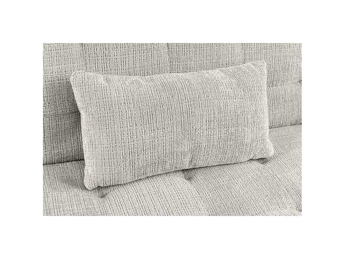 Canapé droit convertible SERENO blanc – Canapé-lit 3 places en tissu chenille