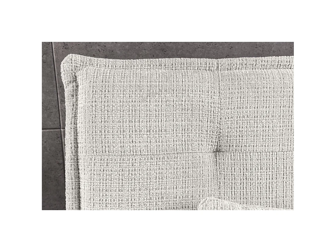 Canapé droit convertible SERENO blanc – Canapé-lit 3 places en tissu chenille