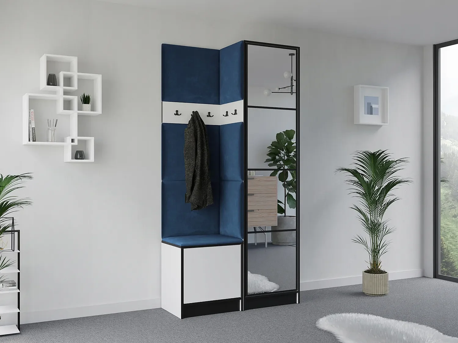 Garderobe EDEN 11 – Weiß + Blau