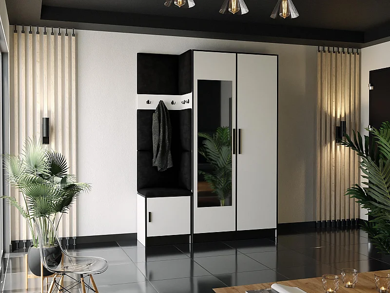 Garderobe ROJ 13 Weiß + Schwarz