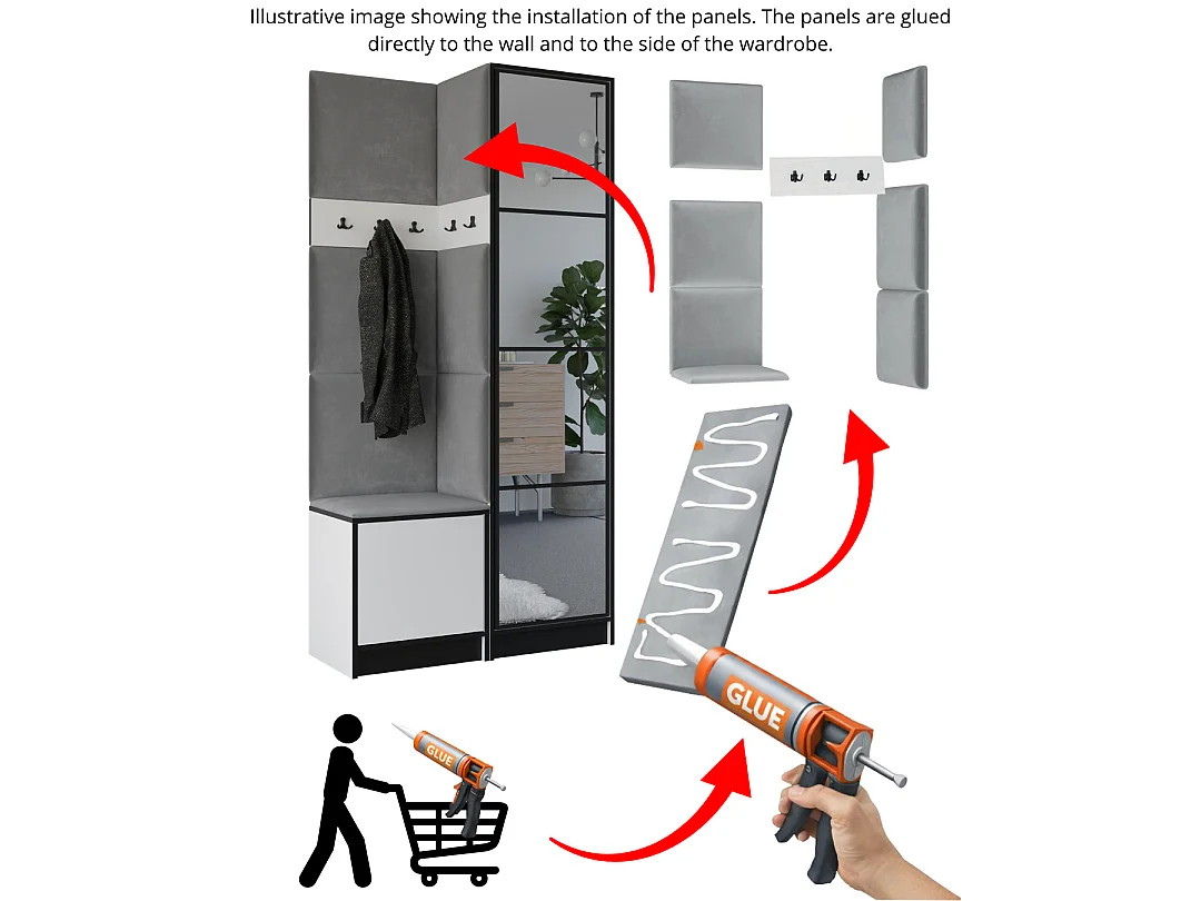 Garderobe EDEN 11 – Weiß + Schwarz