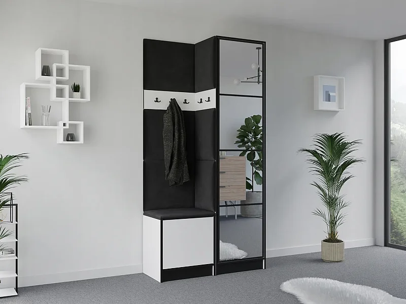 Garderobe EDEN 11 – Weiß + Schwarz