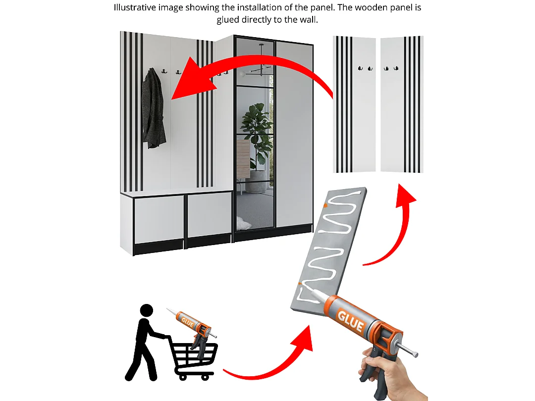 Vestiaire EDEN 21 chêne craft doré