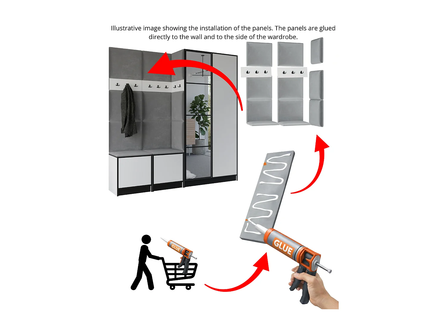 Garderobe EDEN 21 Eiche Craft Gold + Schwarz