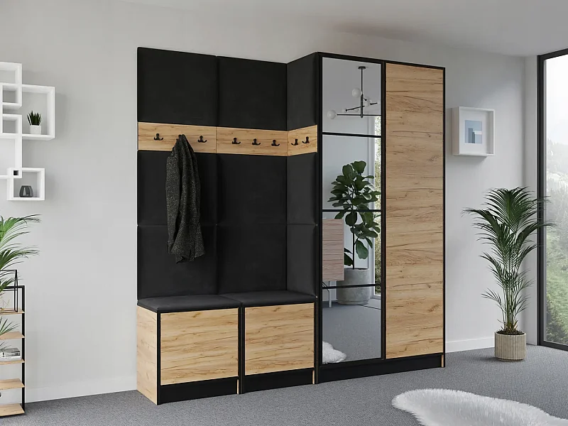 Garderobe EDEN 21 Eiche Craft Gold + Schwarz