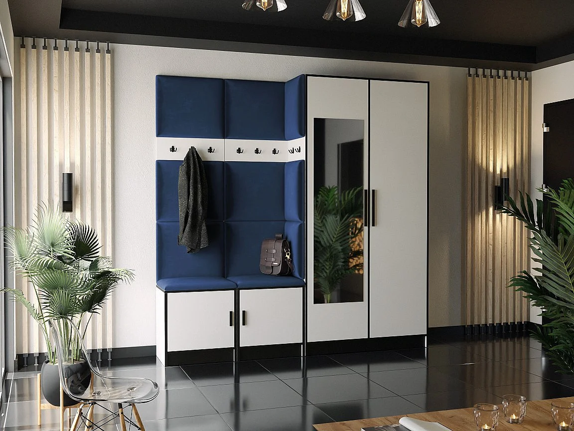 Garderobe ROJ 21 Weiß + Blau