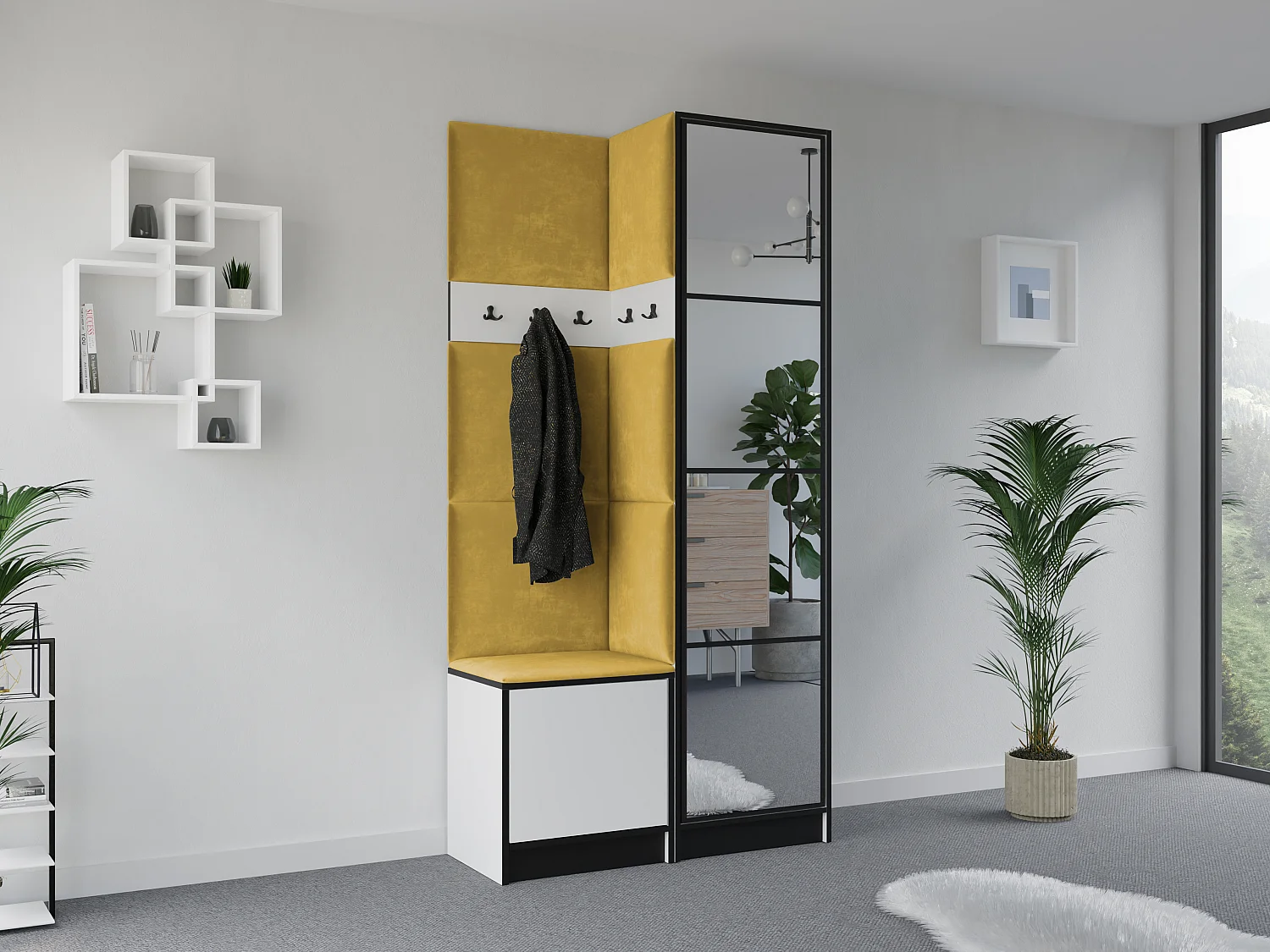 Garderoba EDEN 11 Biały + Żółty