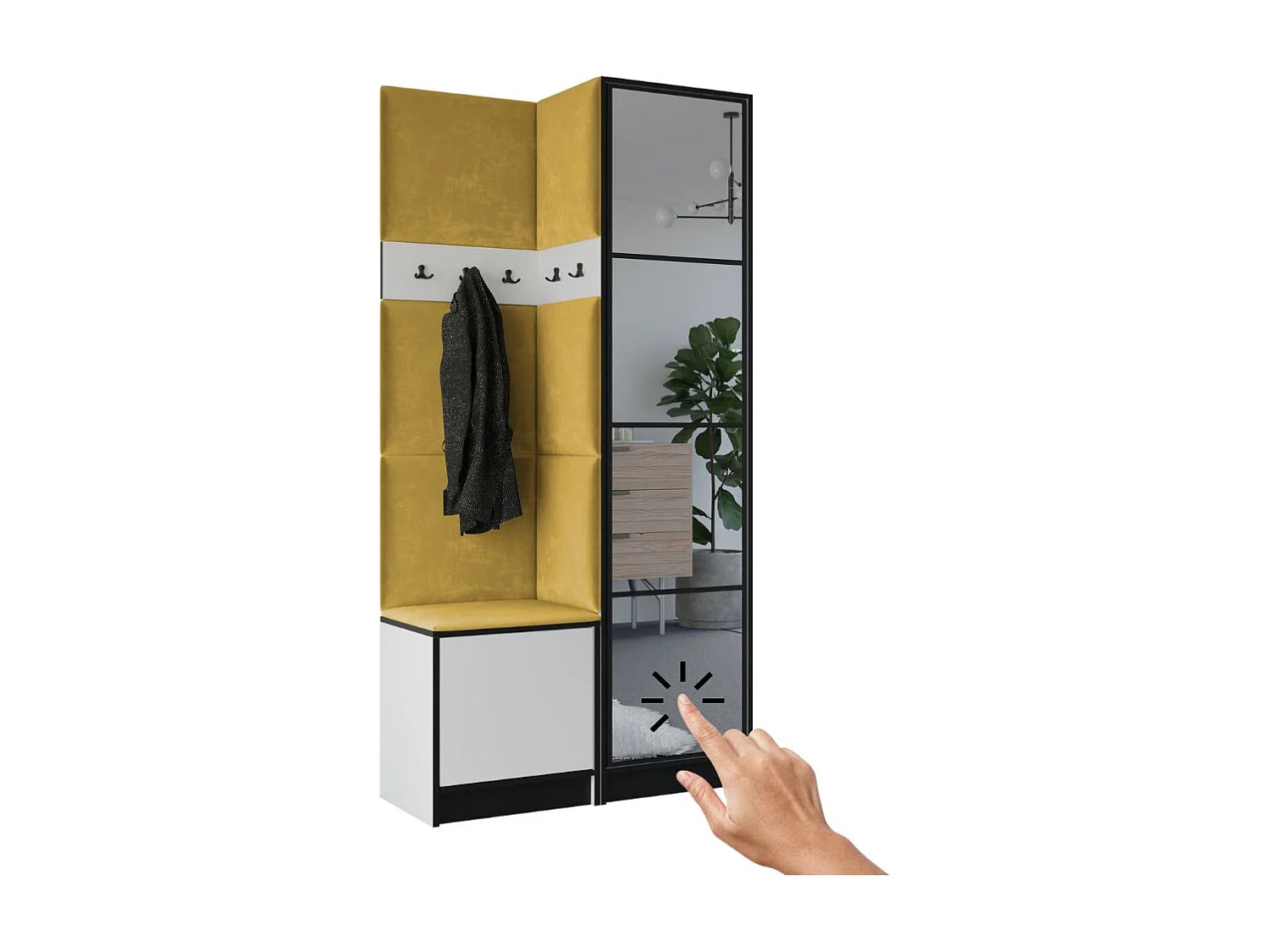 Garderoba EDEN 11 Biały + Żółty