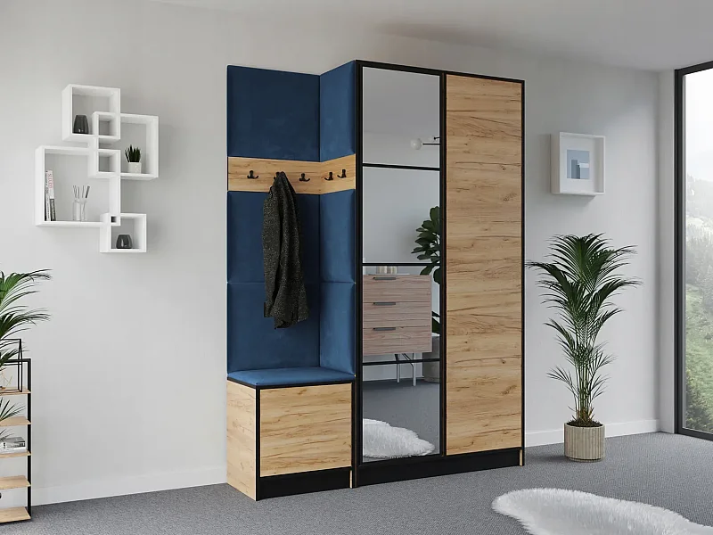 Garderobe EDEN 13 – Eiche Craft Gold + Blau