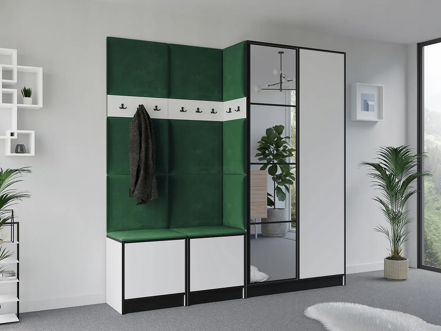 Garderoba EDEN 21 Biały + Zielony