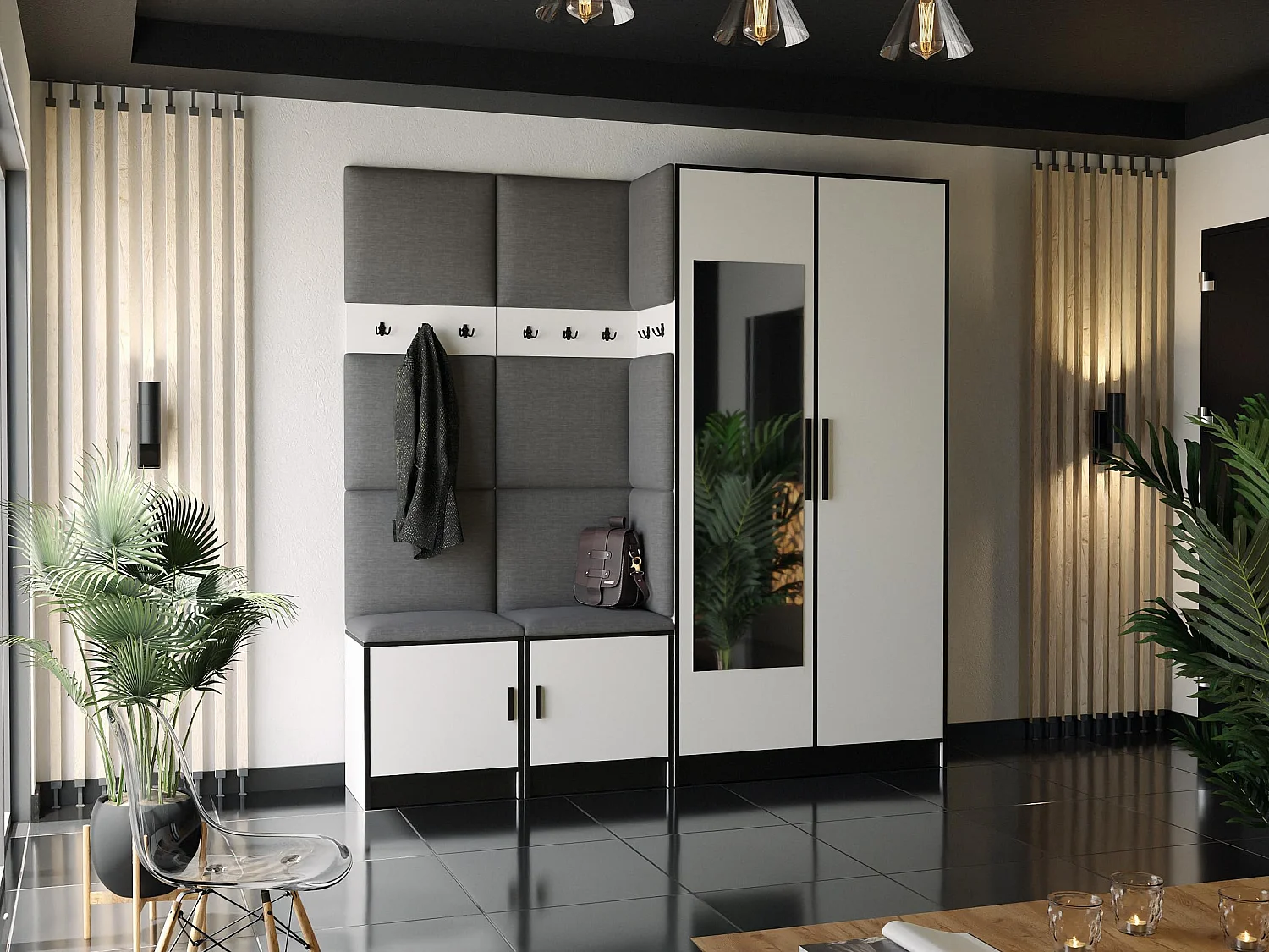 Vestiaire ROJ 21 blanc + gri