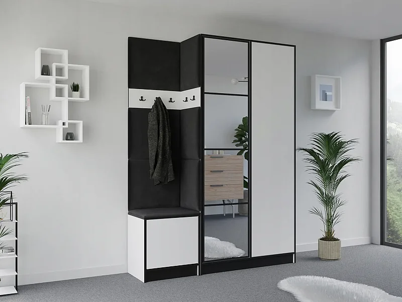 Garderobe EDEN 13 – Weiß + Schwarz