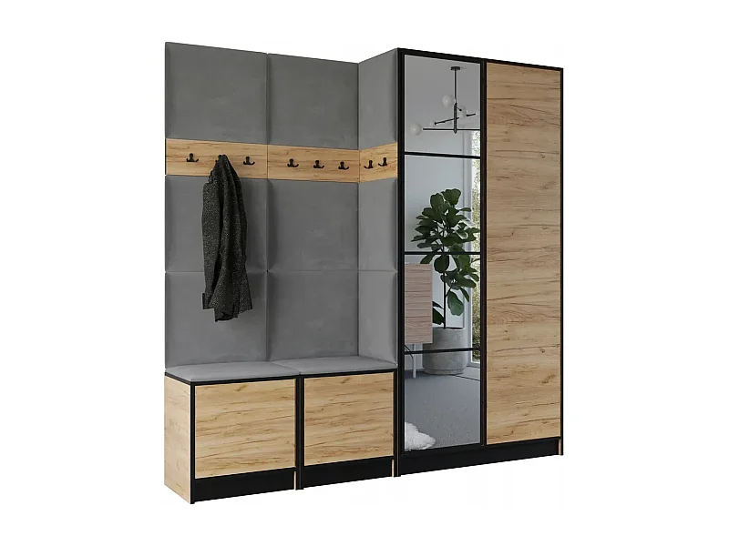Garderobe EDEN 21 Eiche Craft Gold + Grau