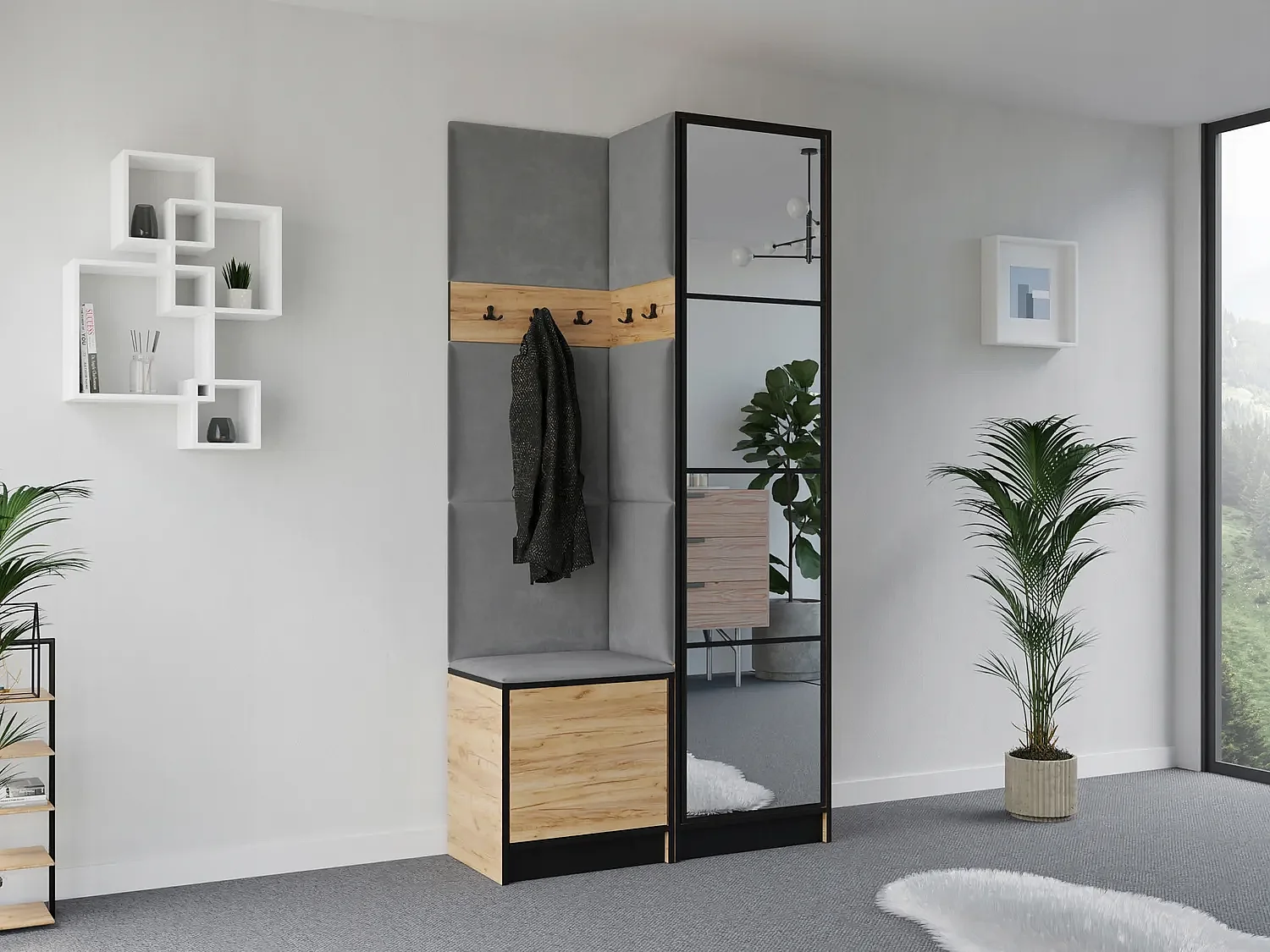 Garderobe EDEN 11 – Eiche Craft Gold + Grau