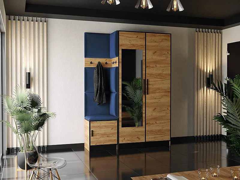 Garderobe ROJ 13 Eiche Craft Gold + Blau