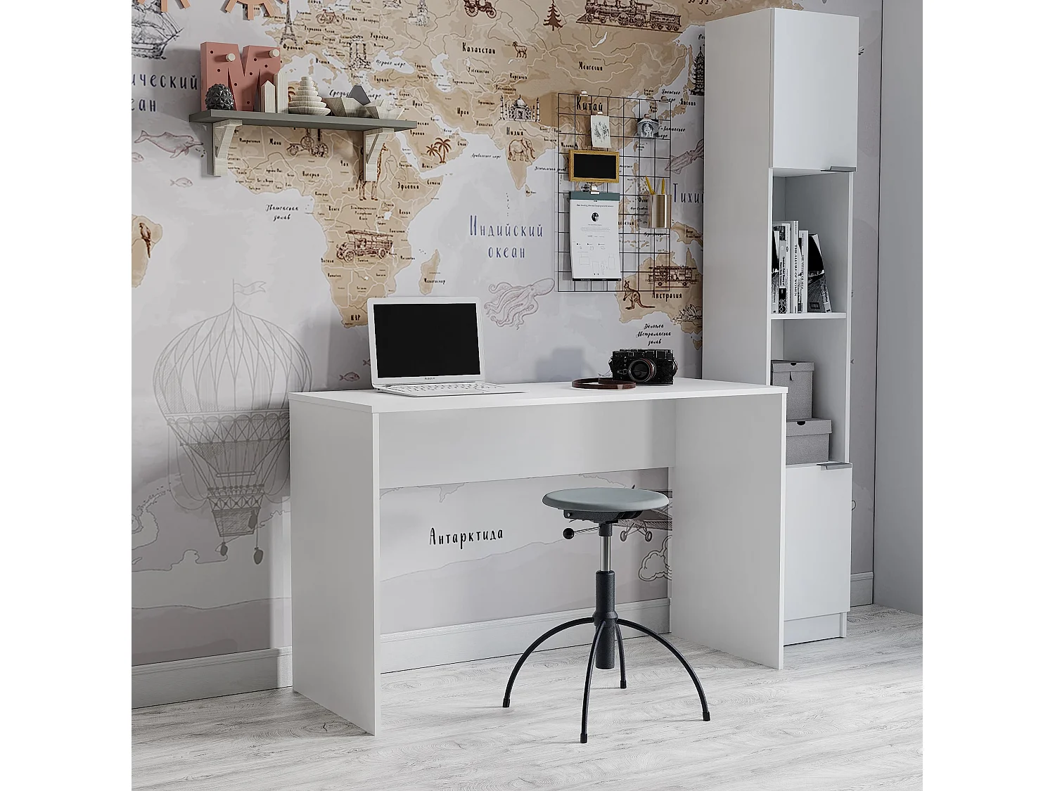 Bureau B-3 blanc white