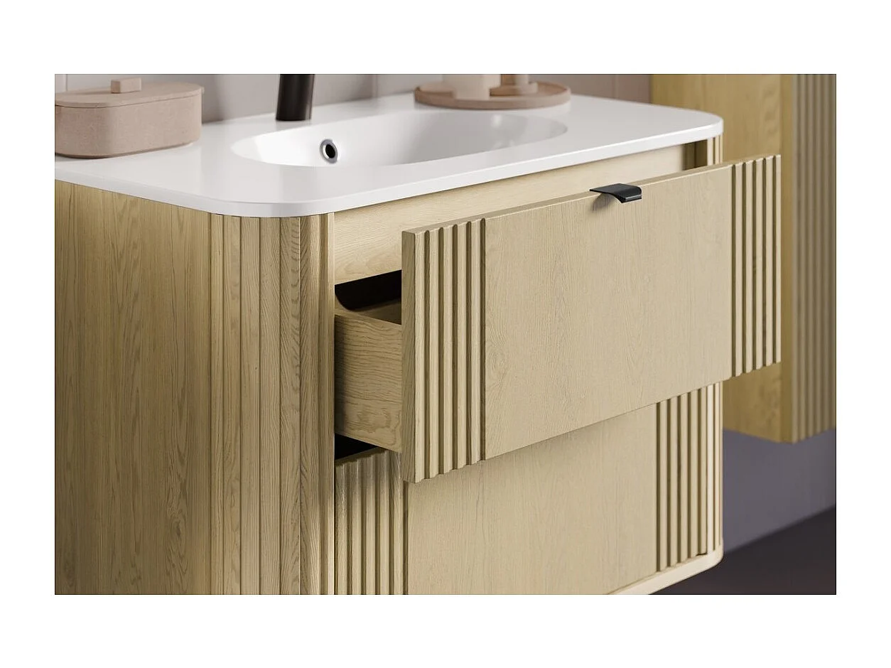 Ensemble de salle de bain KORI : meuble sous vasque 80cm + vasque à encastrer