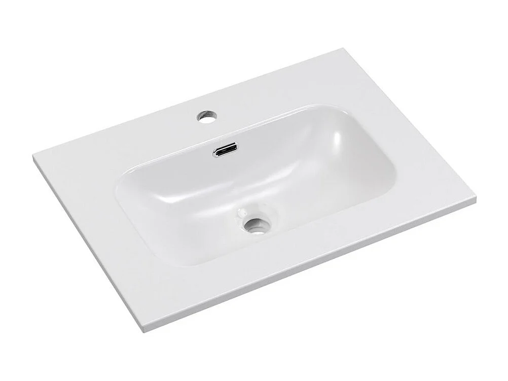 Ensemble de salle de bain TORNADO : meuble sous vasque 60cm beige + vasque à encastrer blanche