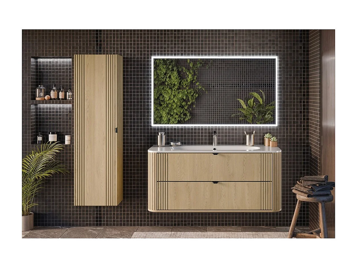 Badezimmer-Set KORI: Unterschrank 120cm + Einbauwaschbecken
