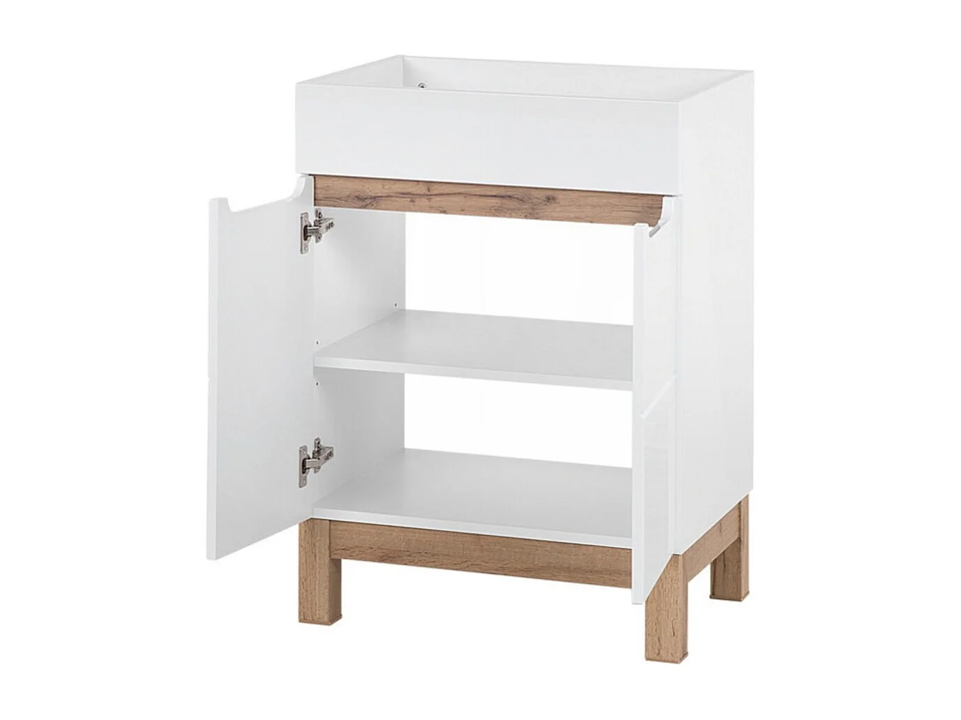 Ensemble de salle de bain ERMANO : meuble sous vasque 60cm + vasque à encastrer rectangulaire + siphon