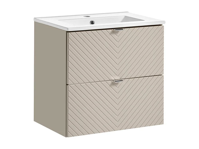 Conjunto para baño AOKI: mueble bajo lavabo 60cm + lavabo empotrado blanco