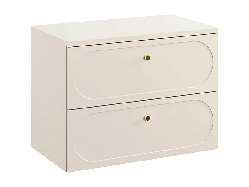 Ensemble de salle de bain TORNADO beige : meuble sous vasque 80cm + plan pour vasque