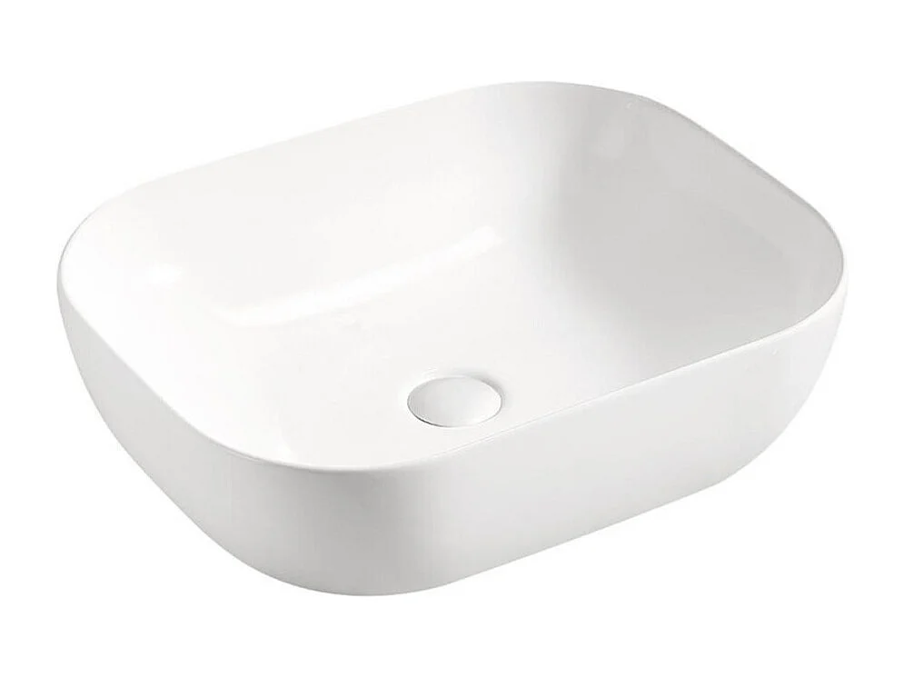 Ensemble de salle de bain GABI : meuble sous vasque 100cm + vasque à poser blanche rectangulaire arrondie