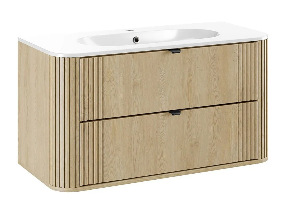 Ensemble de salle de bain KORI : meuble sous vasque 100cm + vasque à encastrer